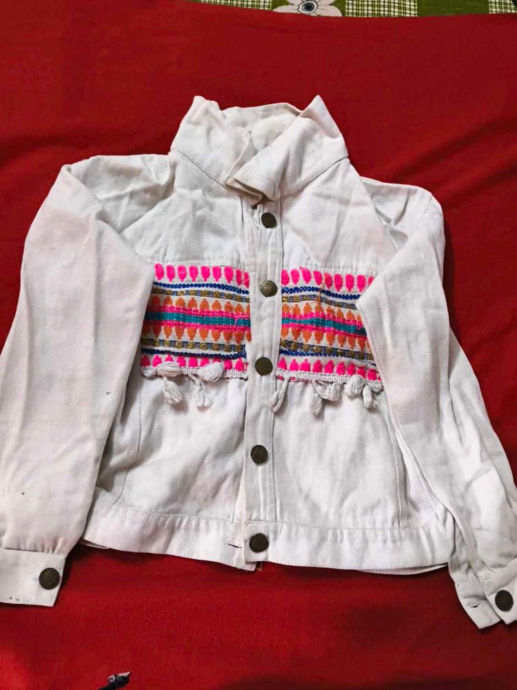 Stylish Embroidered Denim Jacket