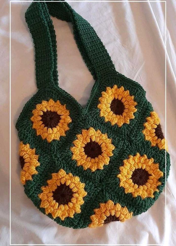 Sunflower Crochet Handbag