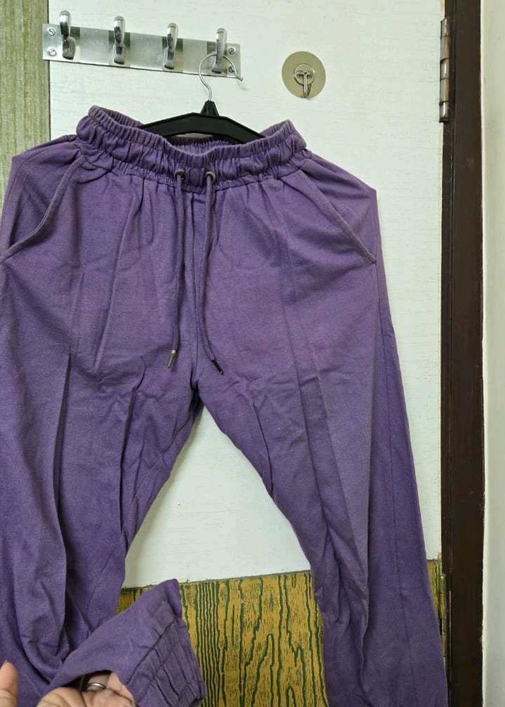 Purple Casual Pants