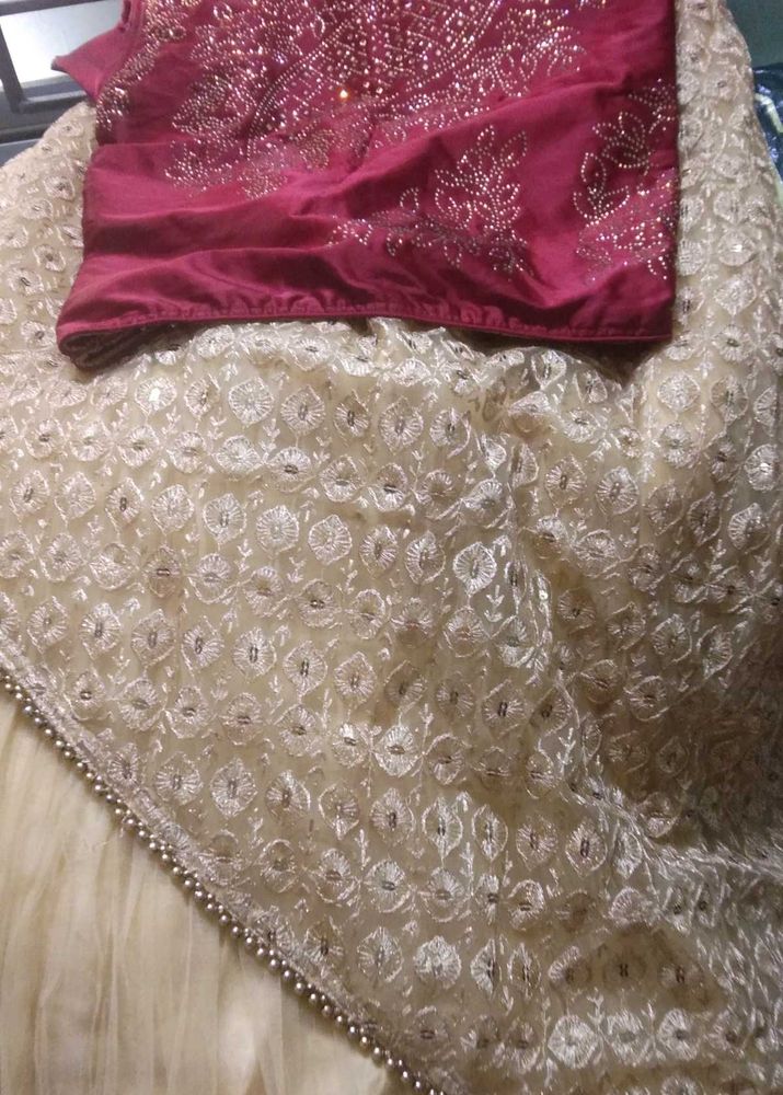 Indo Western Lehenga Golden N Maroon