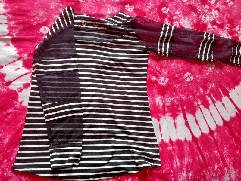 Black And White Stripes Top
