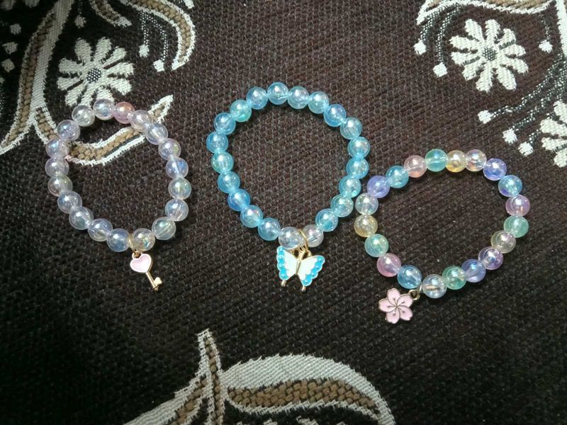 Beaded Charm Bracelets set of 3