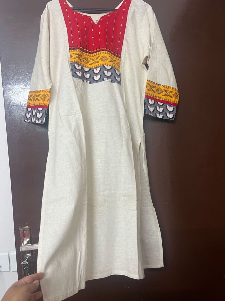 Red &amp; Yellow Kurta