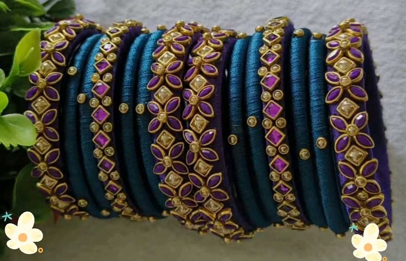 beautiful Silk Thread Bangles Set