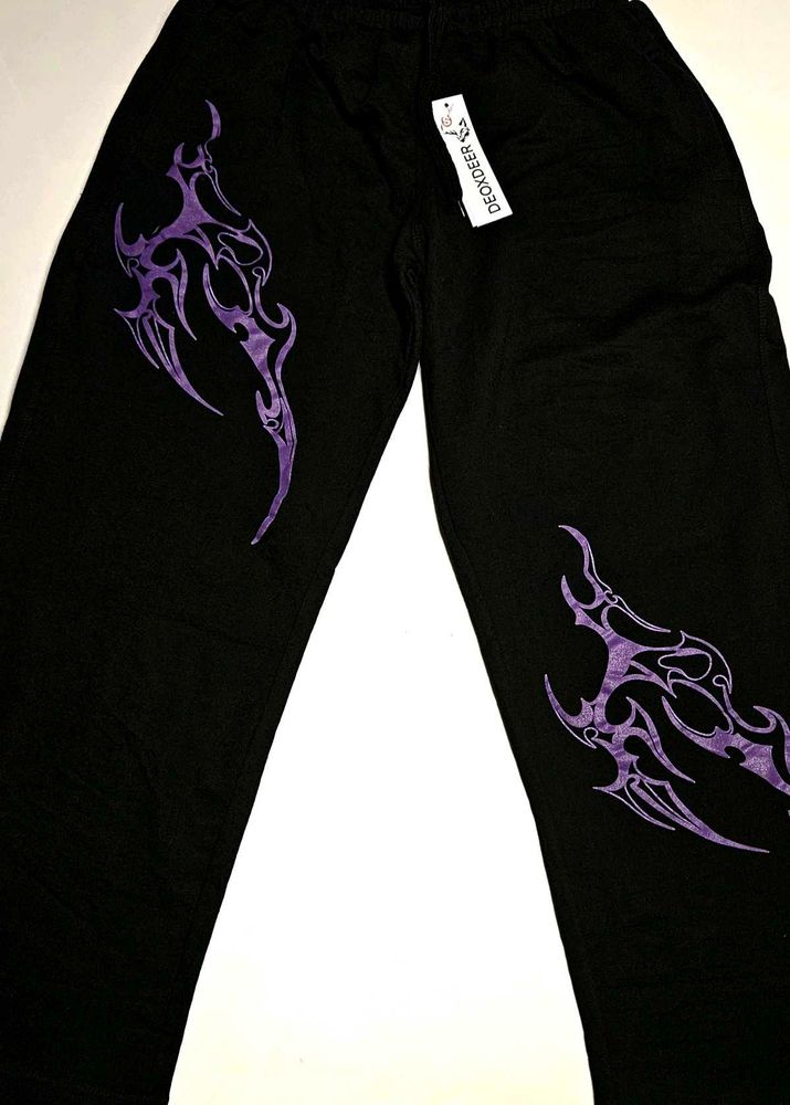 Harem Black Graphic Print Sweatpants