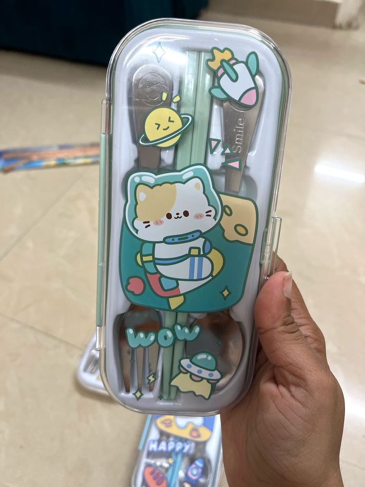 Kawaii Premium Cutlery Set - Green