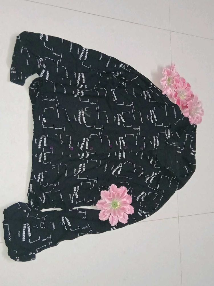Printed Black Pants