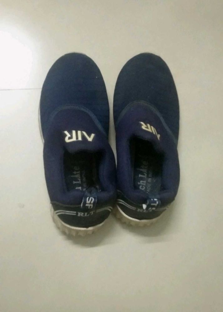 Navy Blue &#34;AIR&#34; Slip-On Kids Sneakers