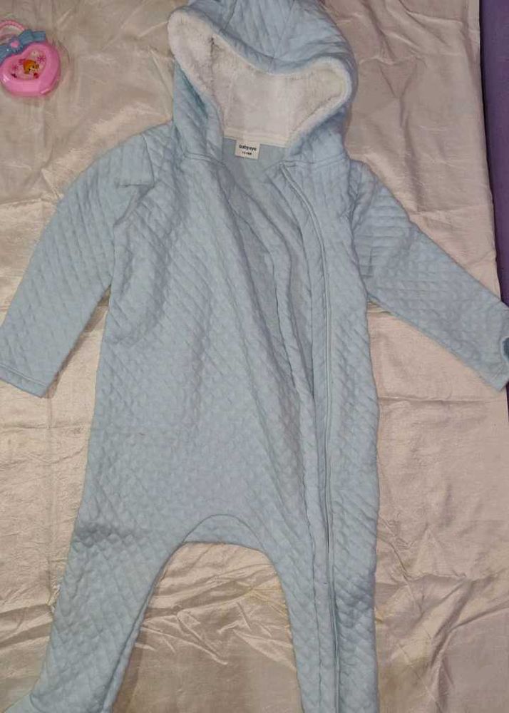 Baby Blue Hooded Romper