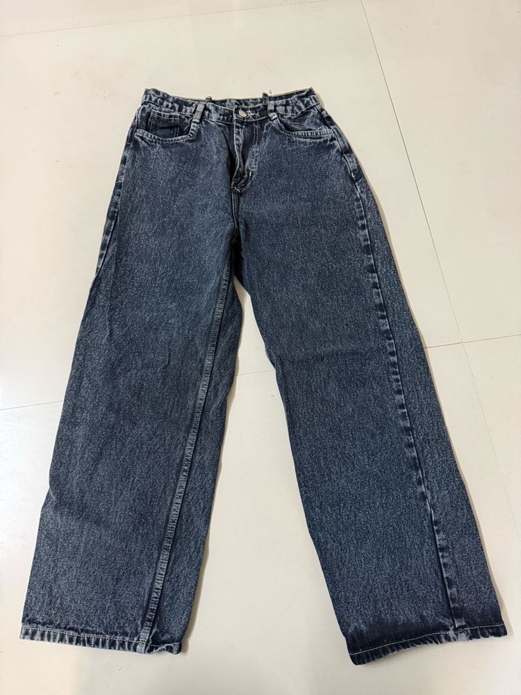 Wide Leg Acid Wash Jeans