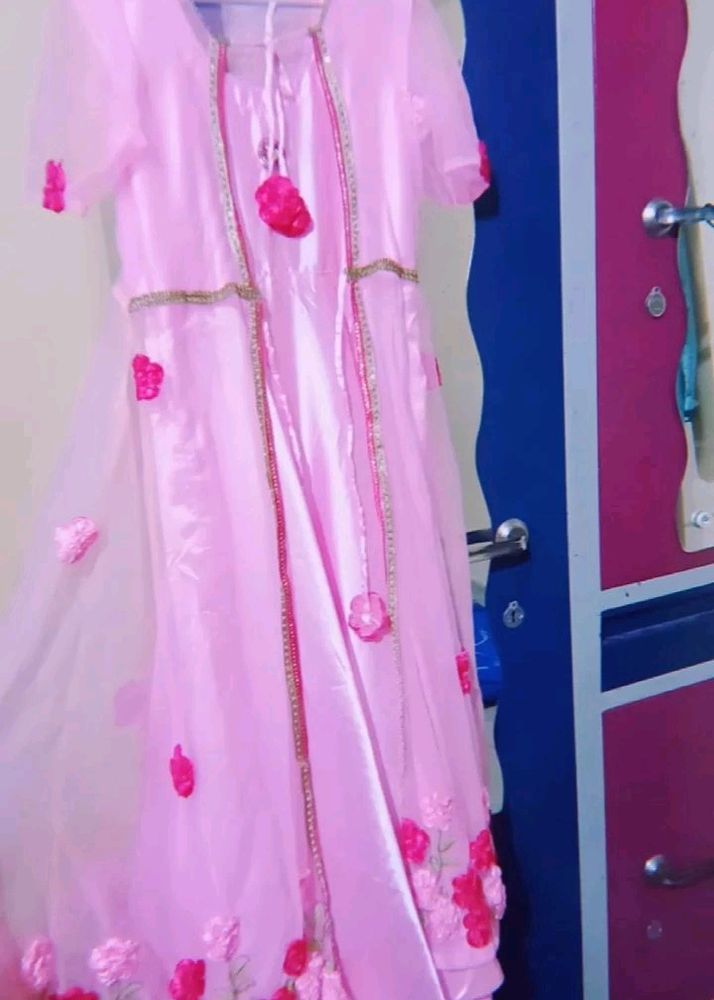 PARTY WEAR GAWN WITH  SEPARATE NET JACKET