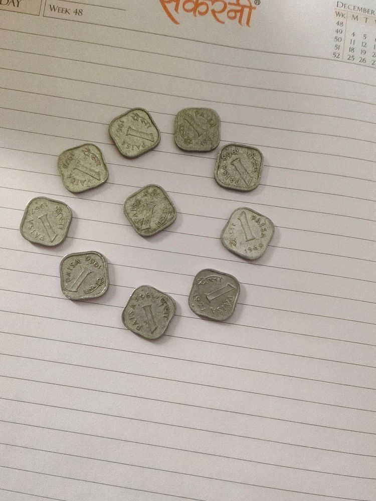 20 Vintage Coins/ Rare Coins Of 1 Paisa