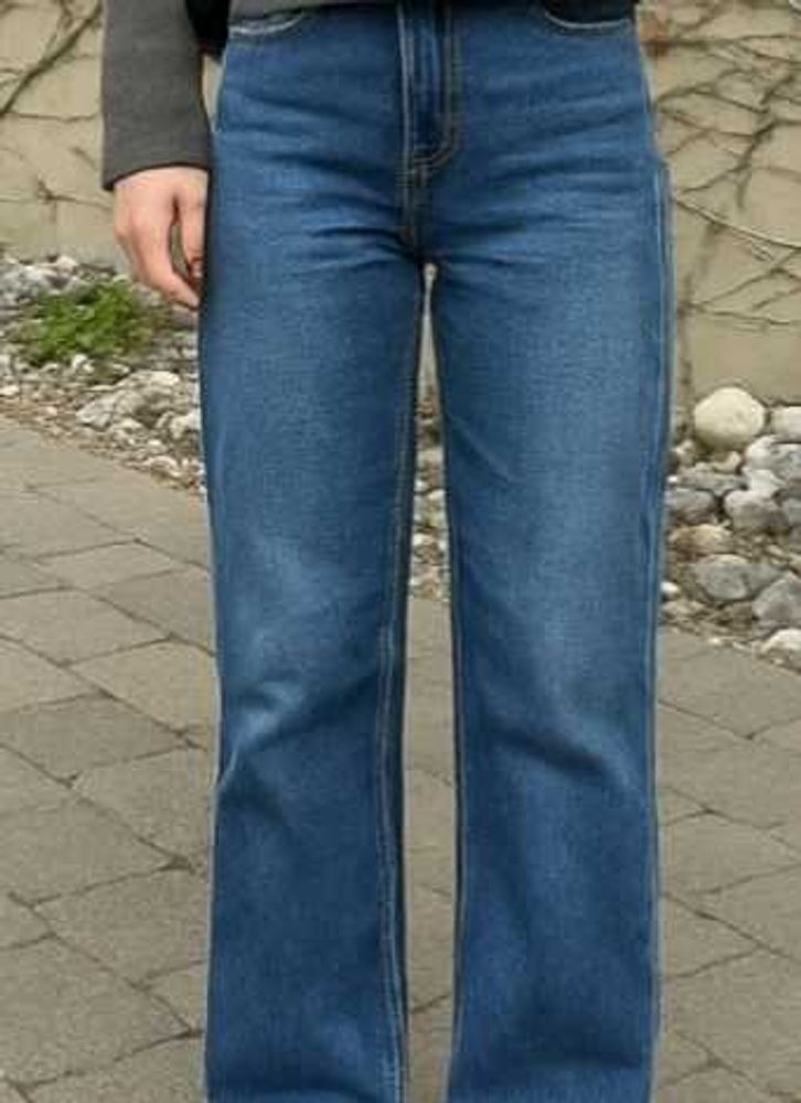 Blue Straight Leg Jeans
