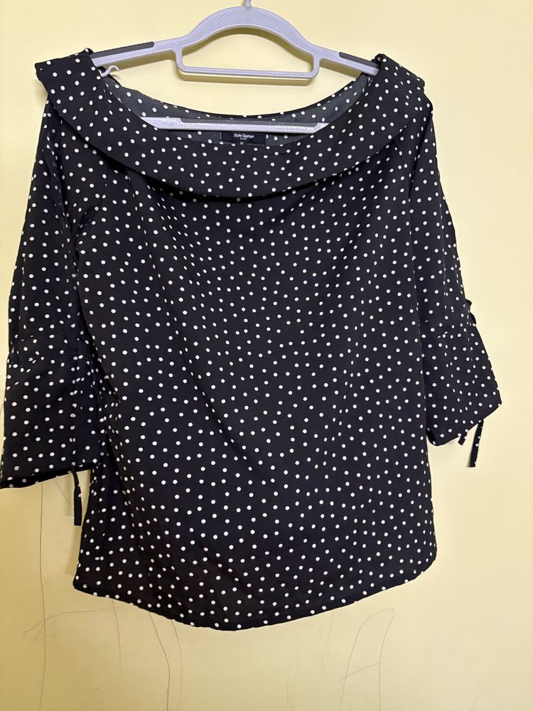 Polka Dot Off-Shoulder Top