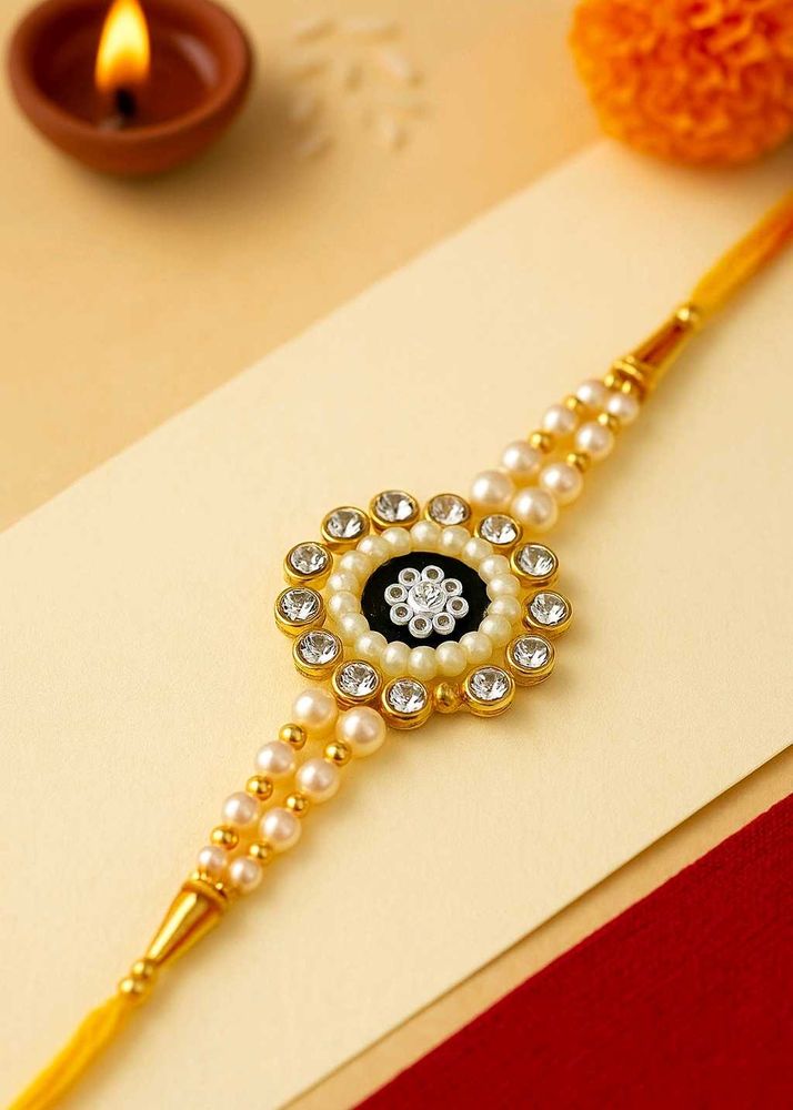 Pearl &amp; Crystal Rakhi