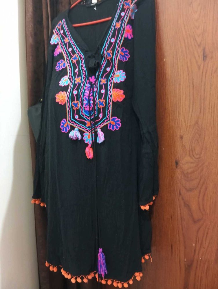 Boho Embroidered Tunic Dress
