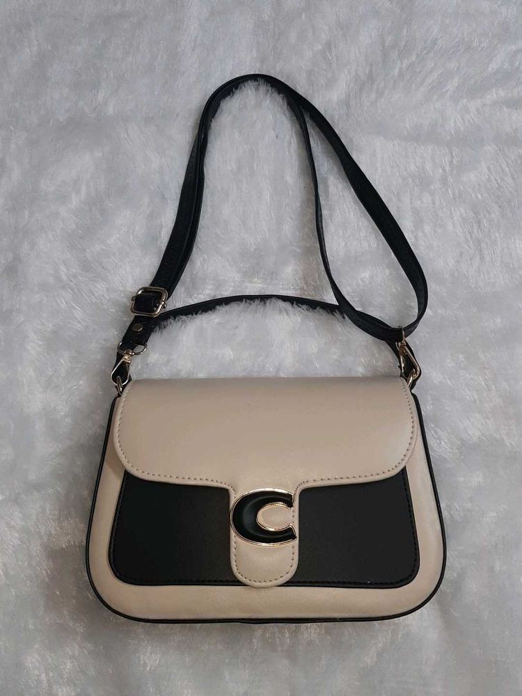 Chic Two-Tone Shoulder Bag