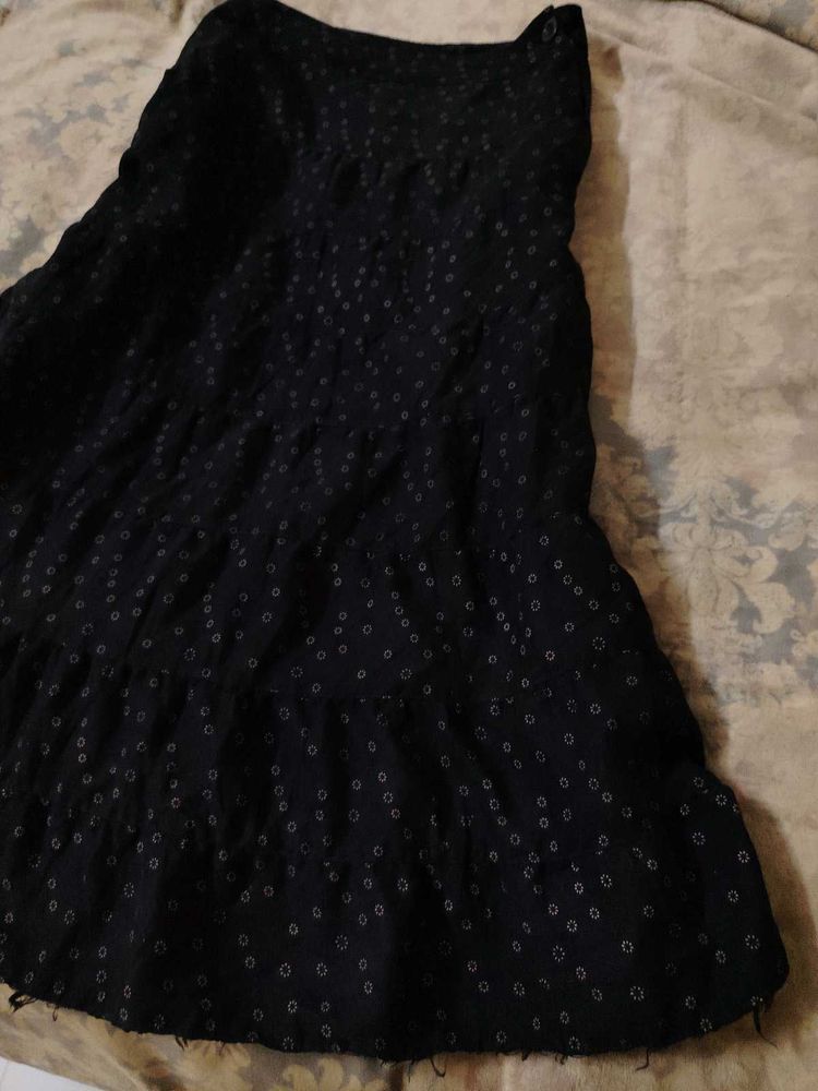 Elegant Vintage Tiered Long Skirt