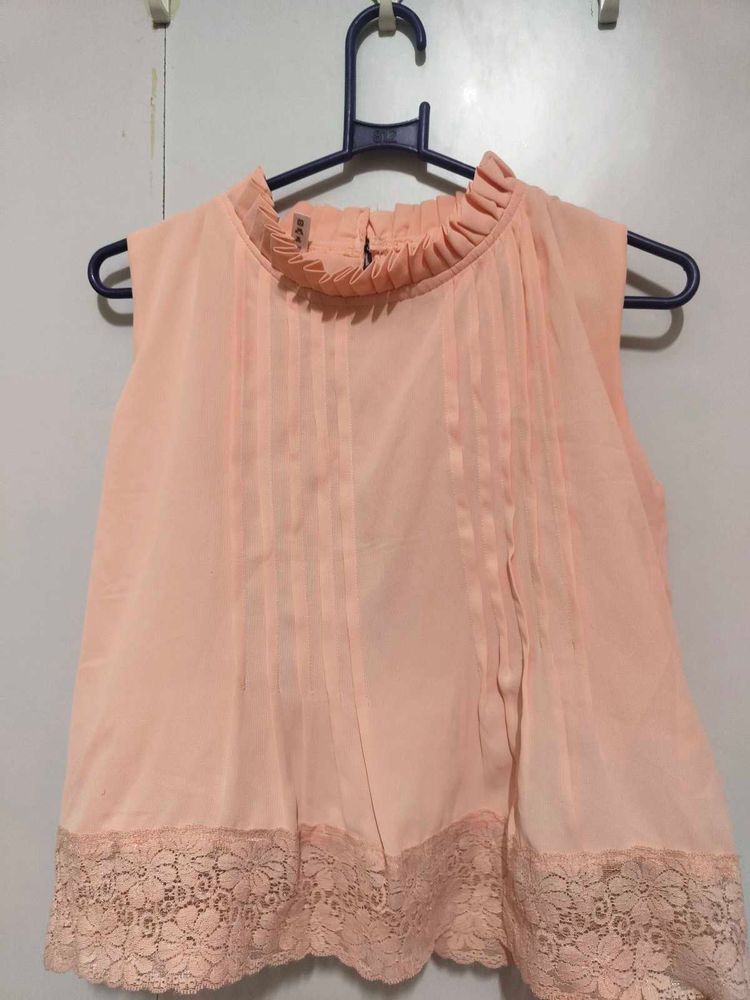 Peach Lace Top For Women