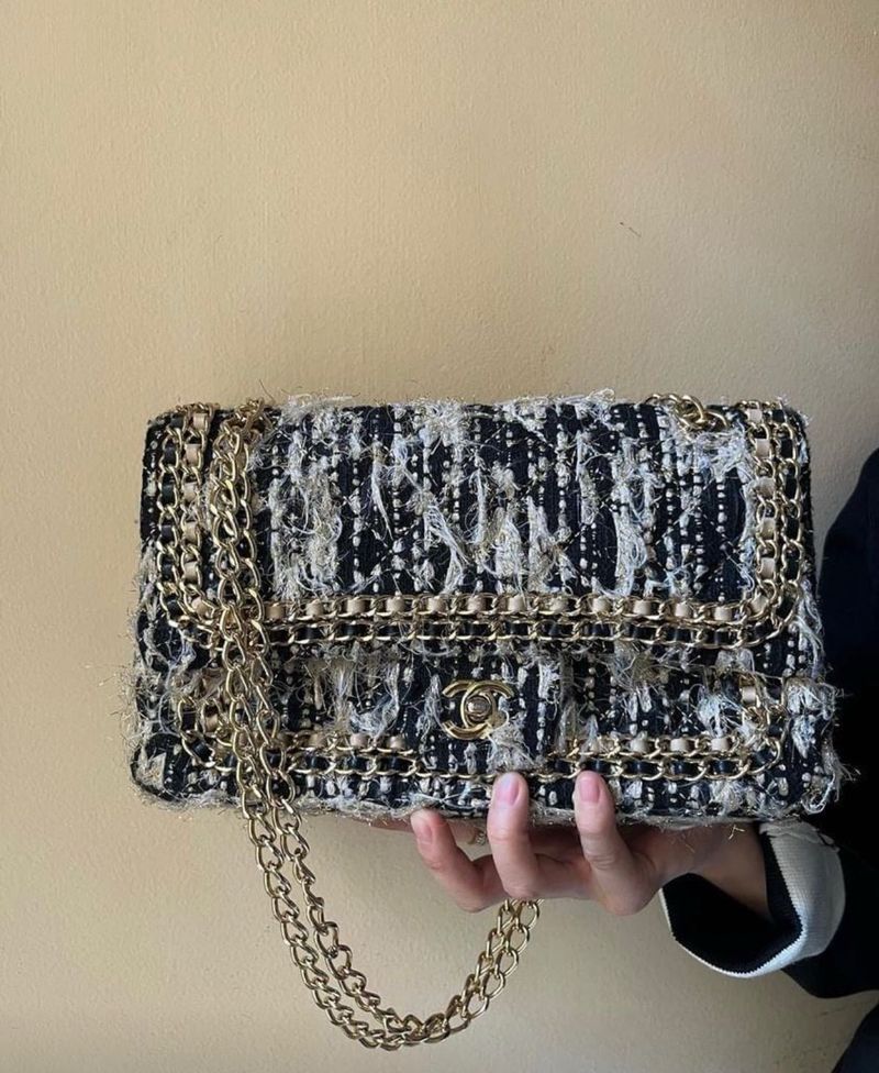 Authentic Chanel Tweed Classic Flap Bag – Timeless