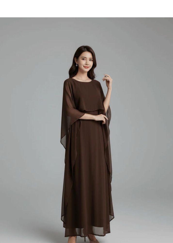 Elegant Brown Ethnic Gown