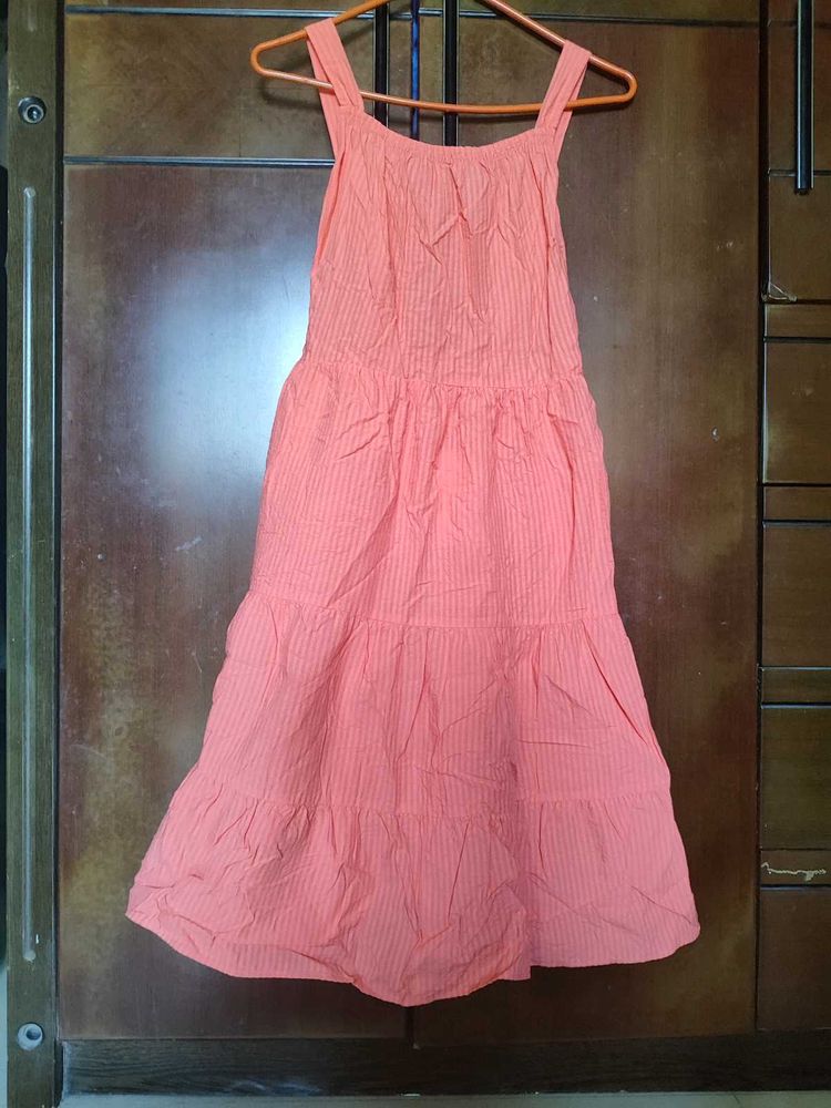 Coral Striped Sundress