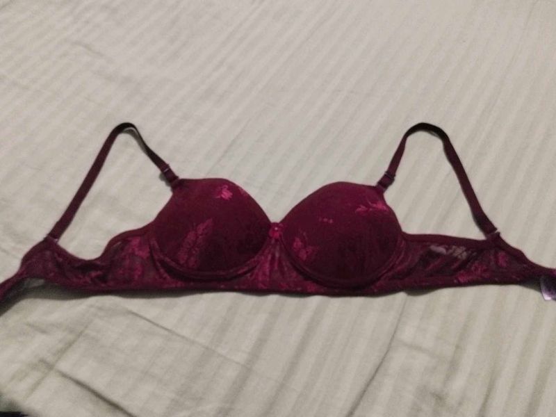 Burgundy Lace Bra