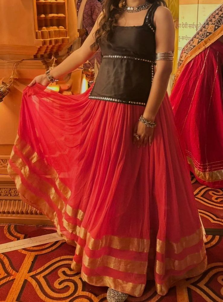 Red &amp; Black Lehenga Choli