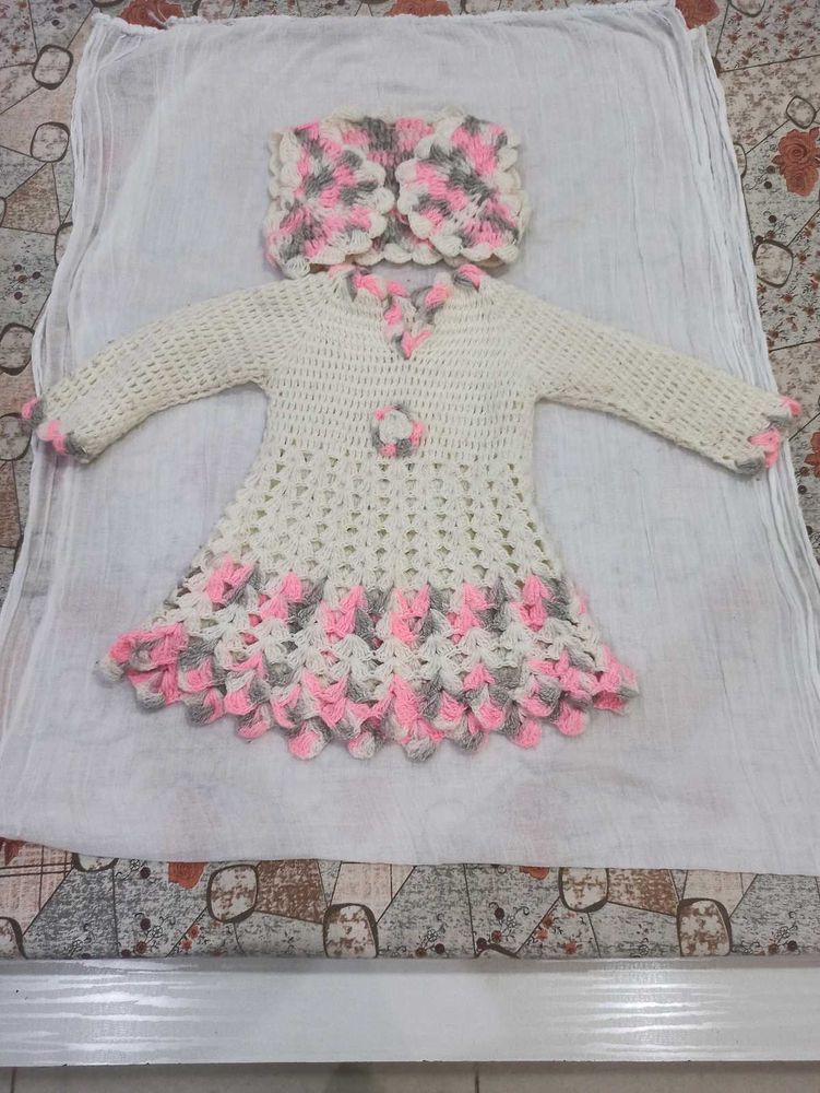 Crochet Baby Dress Set