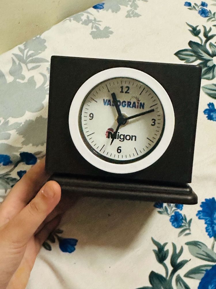 Pencil Holder Brown Color With Clock