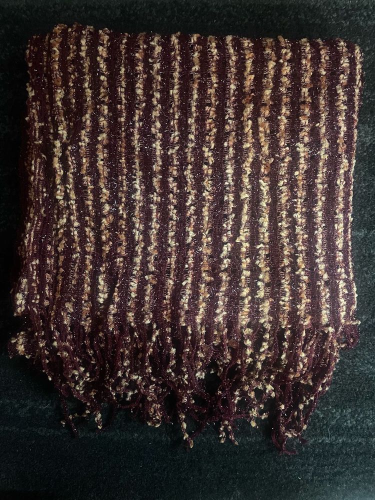 Striped Stole with Fringe