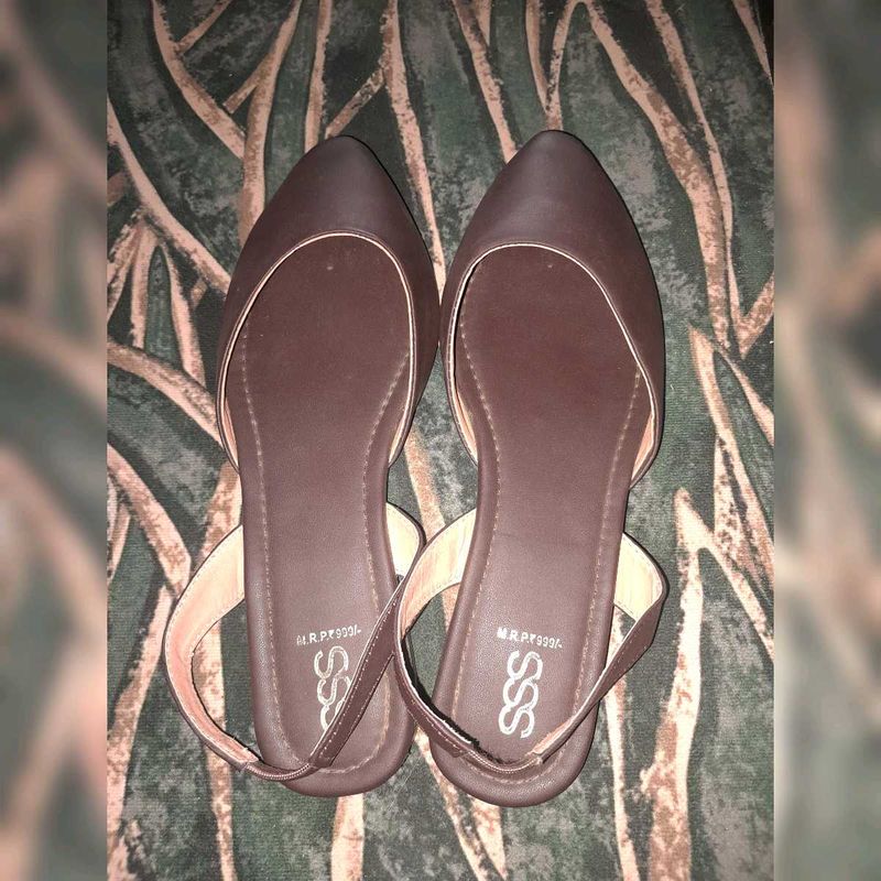 Brown Slingback Flats