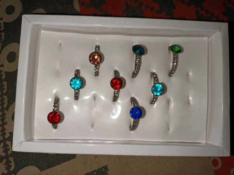 Colorful Gemstone Ring Set Combo Of 4.
