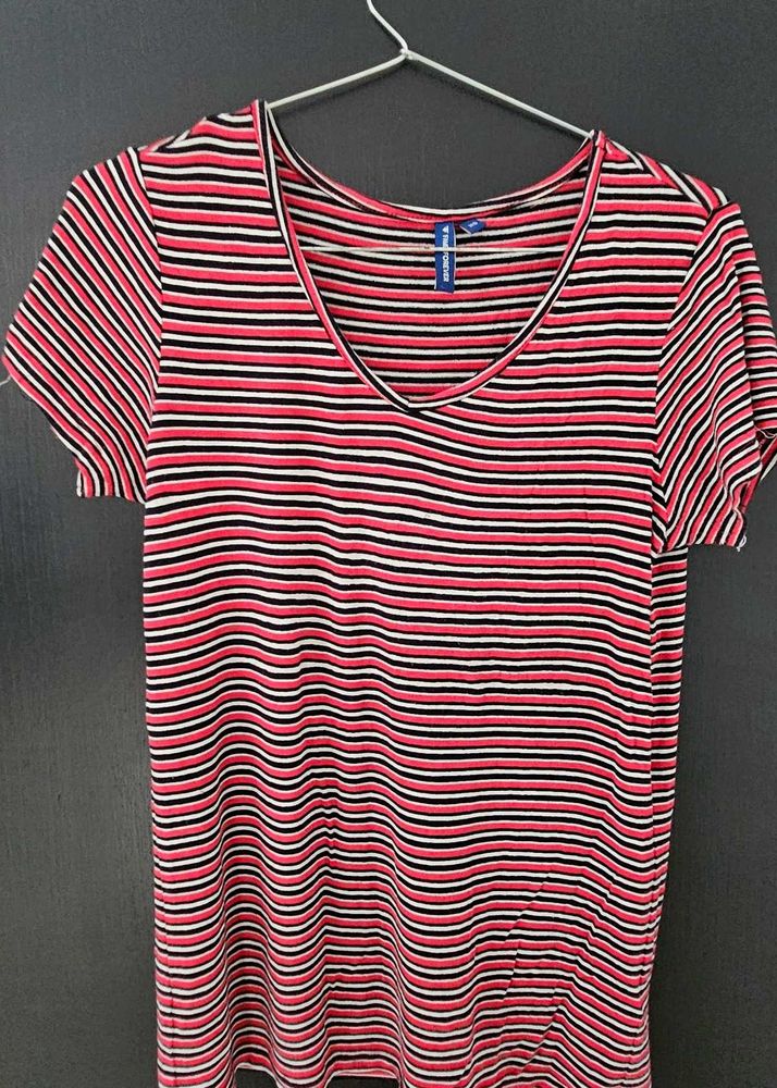 Striped V-Neck Tee