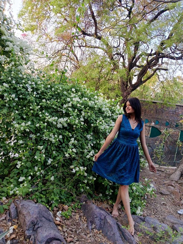 Pinterest Blue Fit &amp; Flare Dress