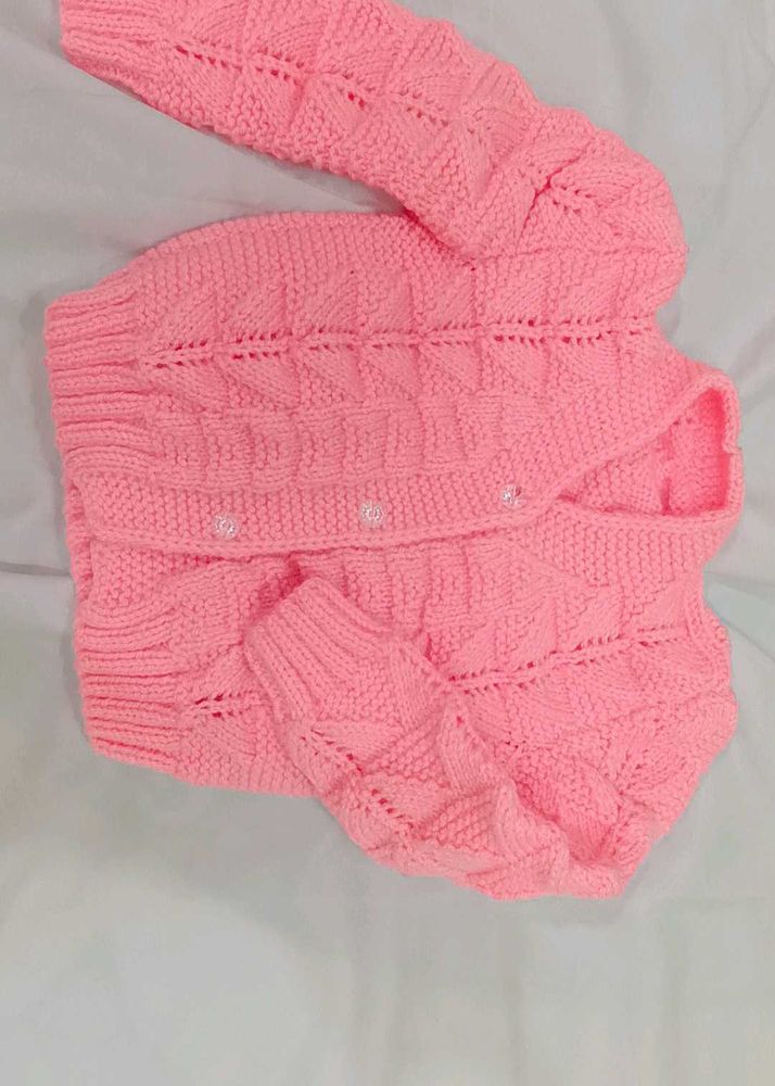 Cute Pink Knit Cardigan