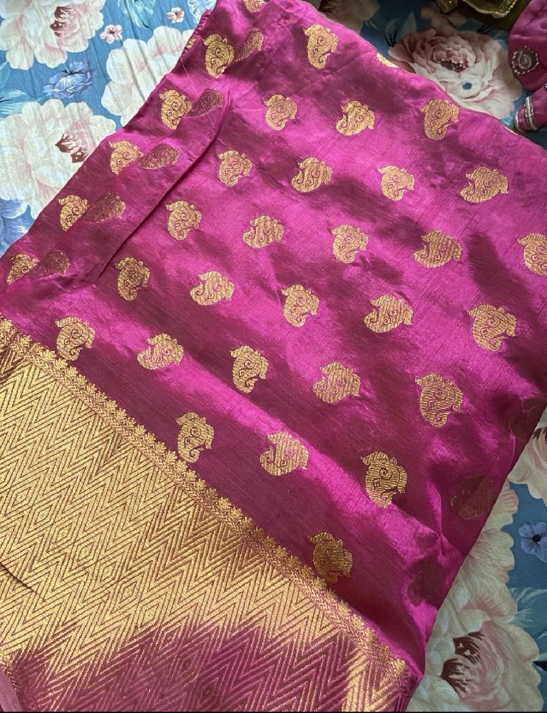 Pink Saree With Blouse