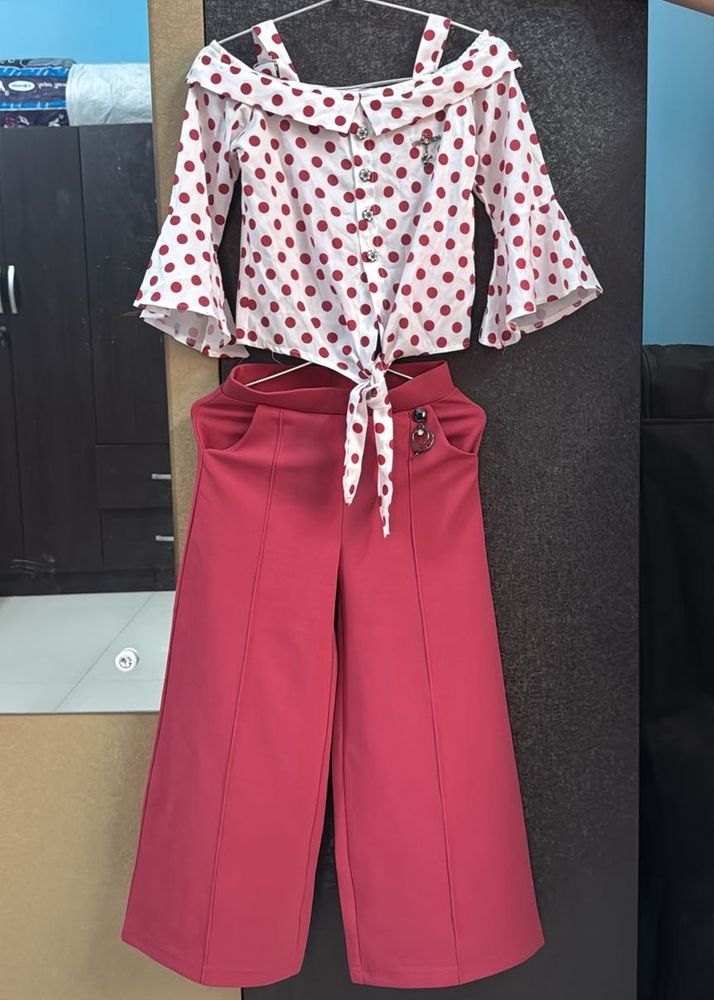 Girls' Polka Dot Top &amp; Pant Set