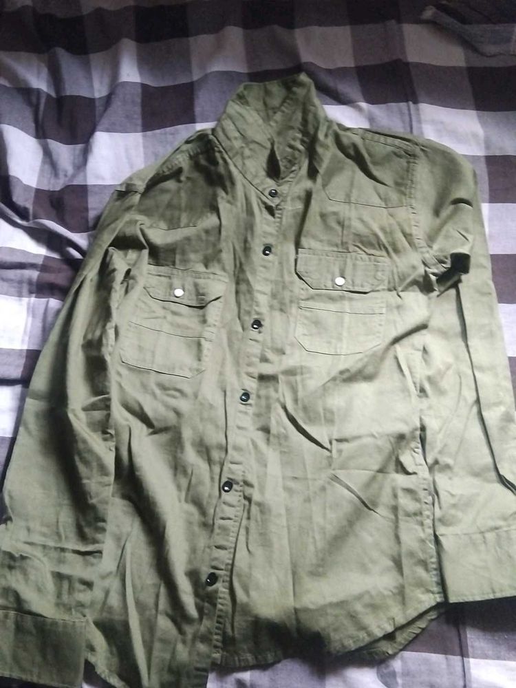 Olive Green Casual Shirt