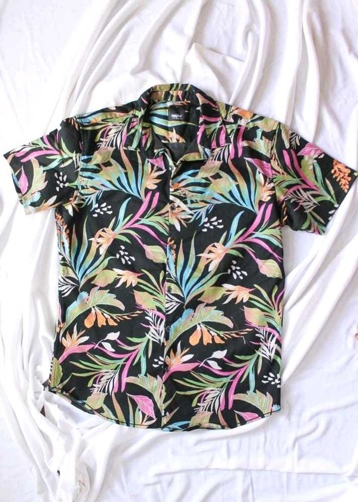 Floral Print Sleeve Shirt And Shorts Set