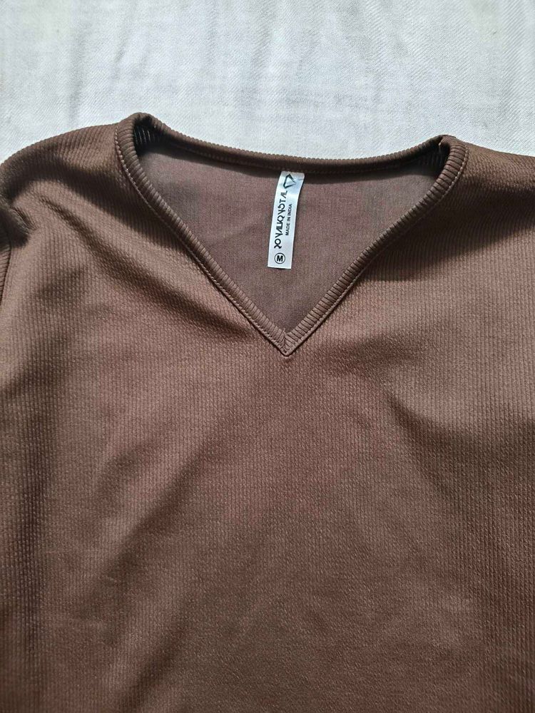 Women Full sleeve Brown Top