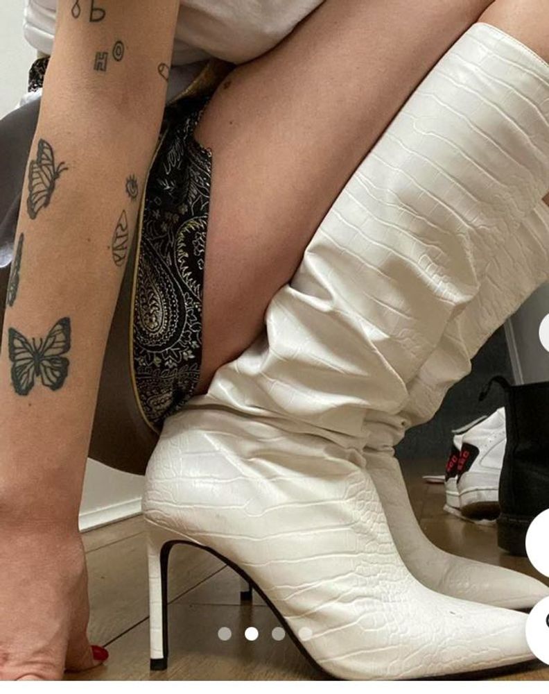 Y2k Pinteresty White Croc Leather Boots
