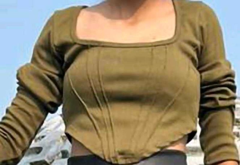 millitary green/olive corset top