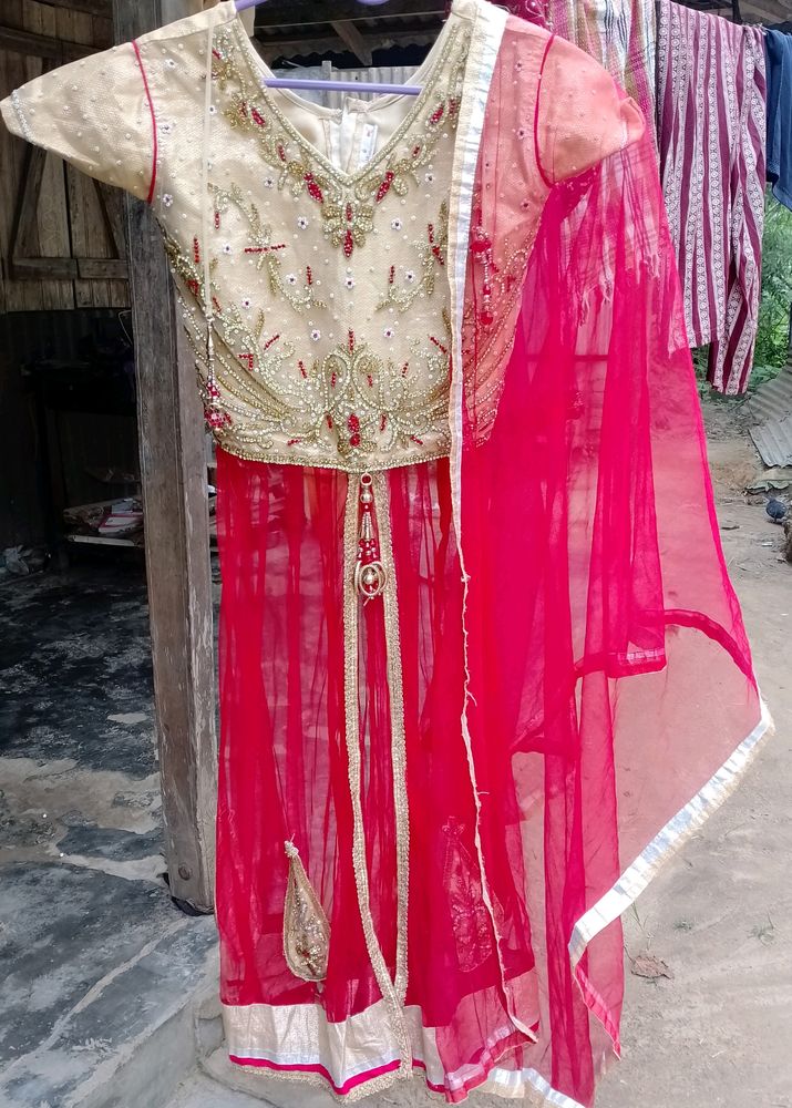 Little Girl Bajirao Mastani Dress With Dupatta