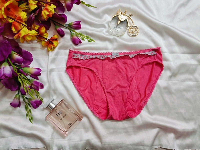 🇳🇿💫💗imported Pink Lace Trim Briefs