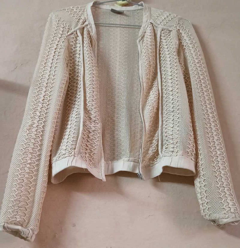 Cream Knit Jacket