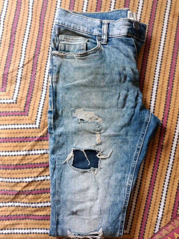 Distressed Denim Shorts