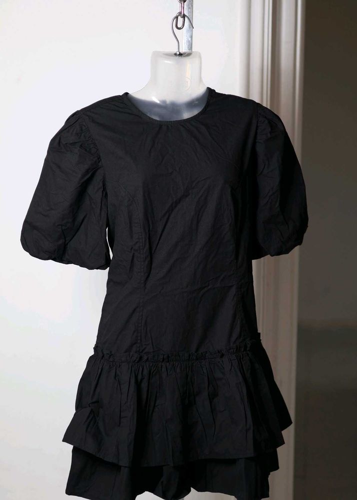 Black Ruffle Mini Dress