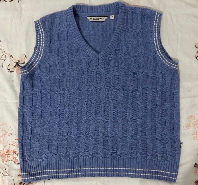 Blue Knit Sweater Vest