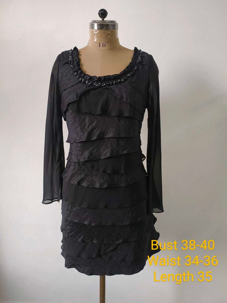Black Ruffled Party Dress